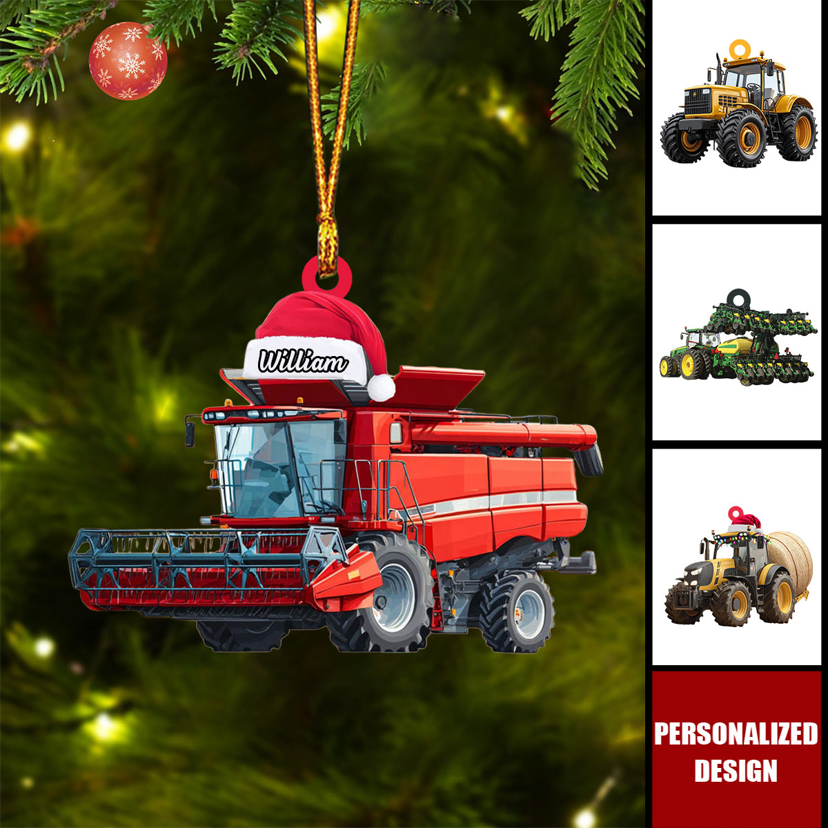 Persoanlized Farmer Tractor Acrylic Ornament - Gift For farmer