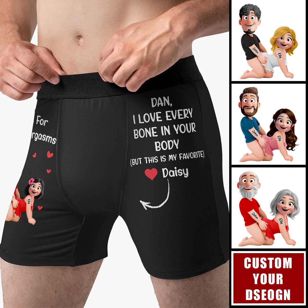 I Love Every Bone In Your Body But This Is My Favorite - Personalized Men's Boxer Briefs