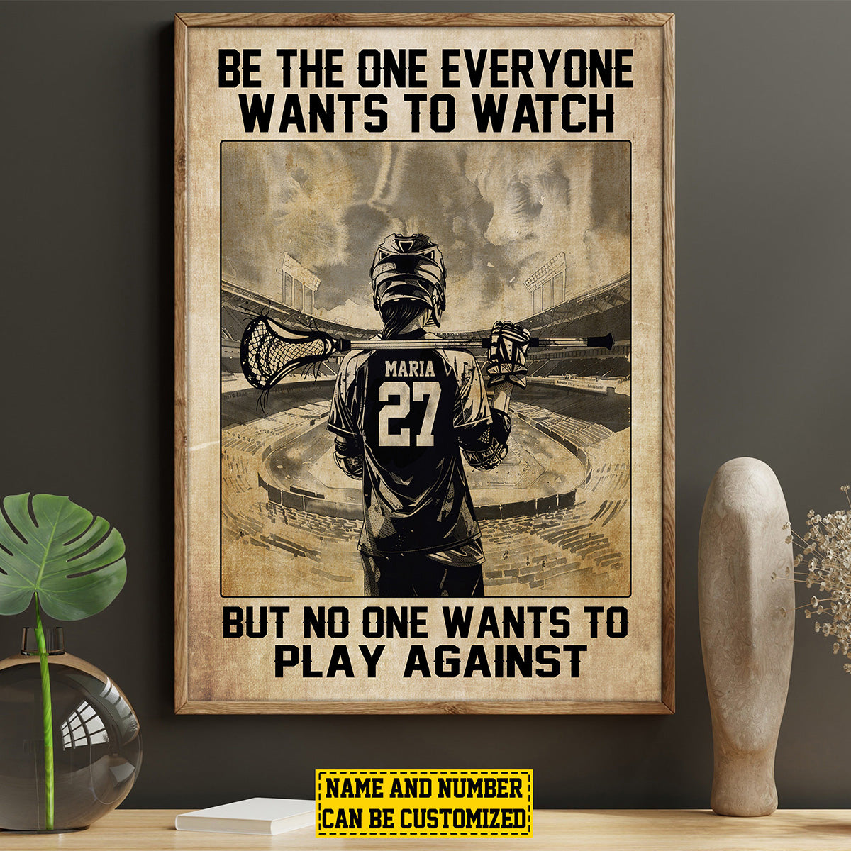 Personalized Lacrosse Motivation Poster- Gift For Lacrosse Lovers