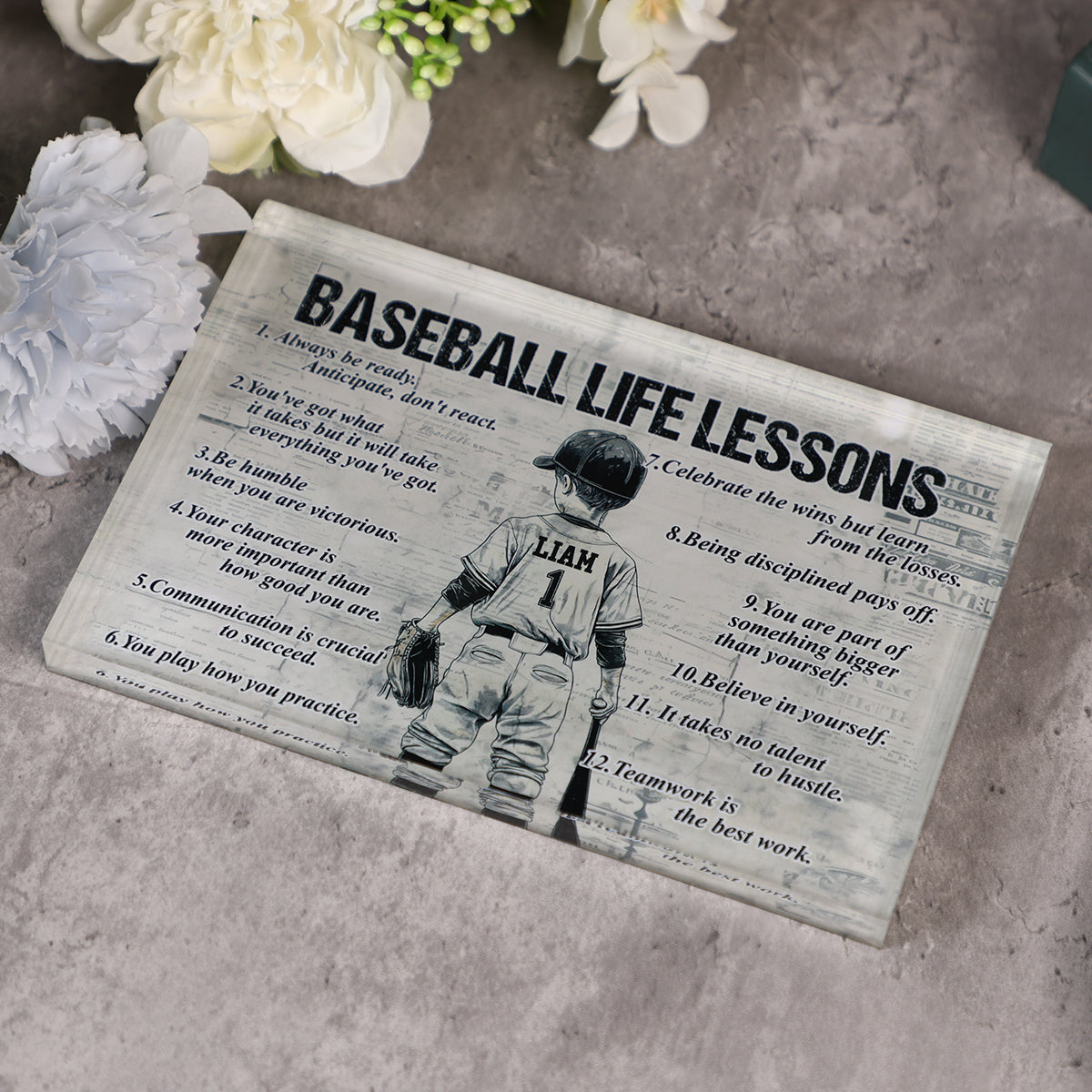 Personalized Baseball Life Lessons Boy Acrylic Plaque - Gift For Baseball Lovers