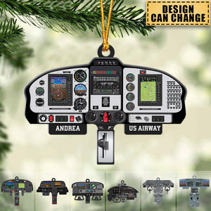 Personalized Aircraft Cockpit Ornament, Christmas Tree Decor - Gift For Pilot