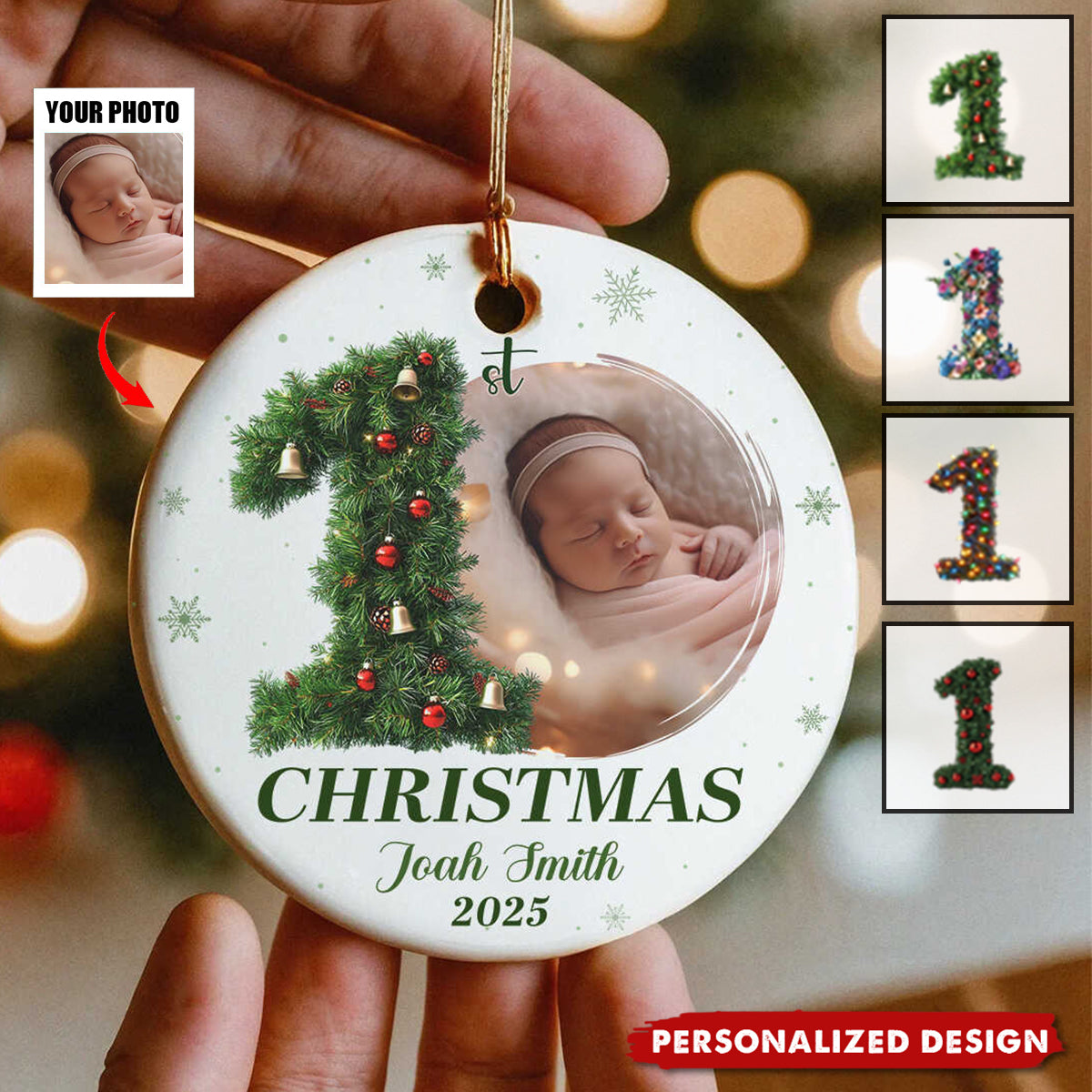 Customized Baby’s First Christmas Ornament, Custom Name Gift for Newborn Girl, 1st Christmas Gift For Newborn Boy, New Baby Ornament, Baby Shower Gift
