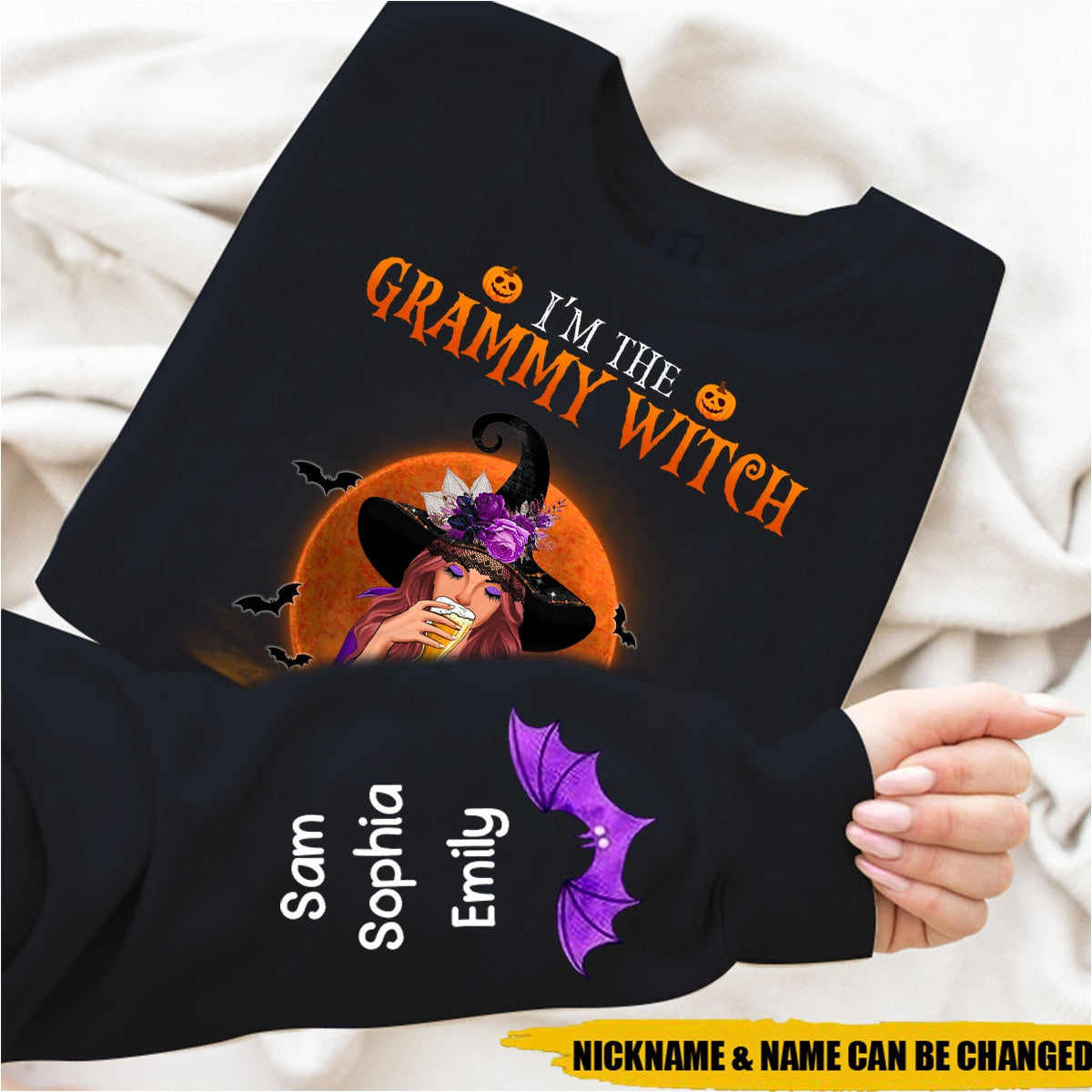 I'm A Grandma Witch Personalized Sweatshirt, Halloween Gift
