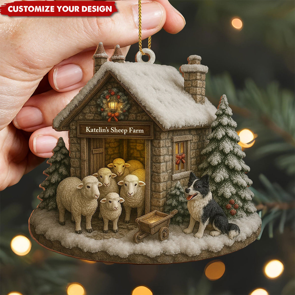 Celebrate The Season With Warmth From The Farm, Custom Wood Ornament, Gift For Family and Animal Lovers