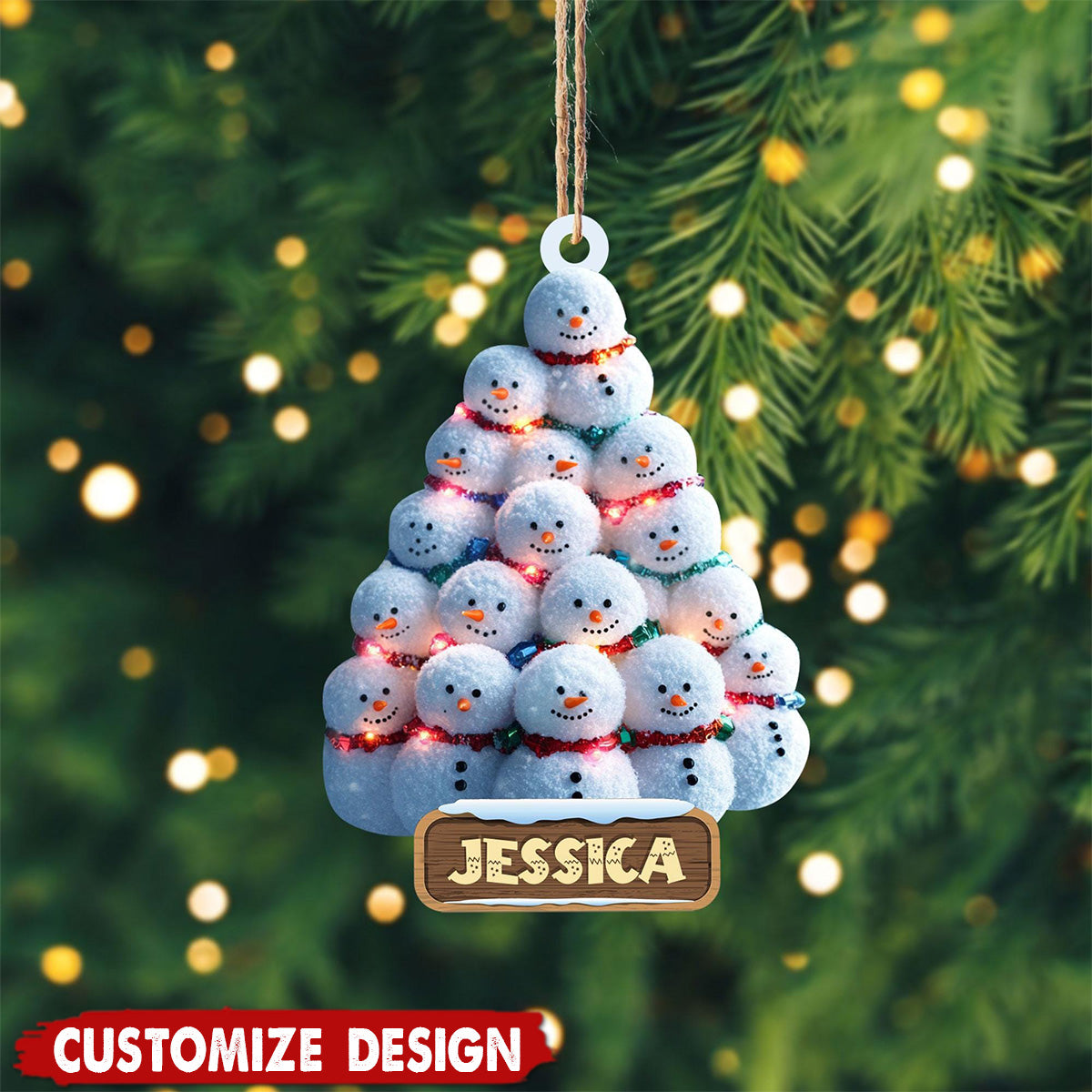 Personalized Snowman Christmas Ornament-2024 New Release