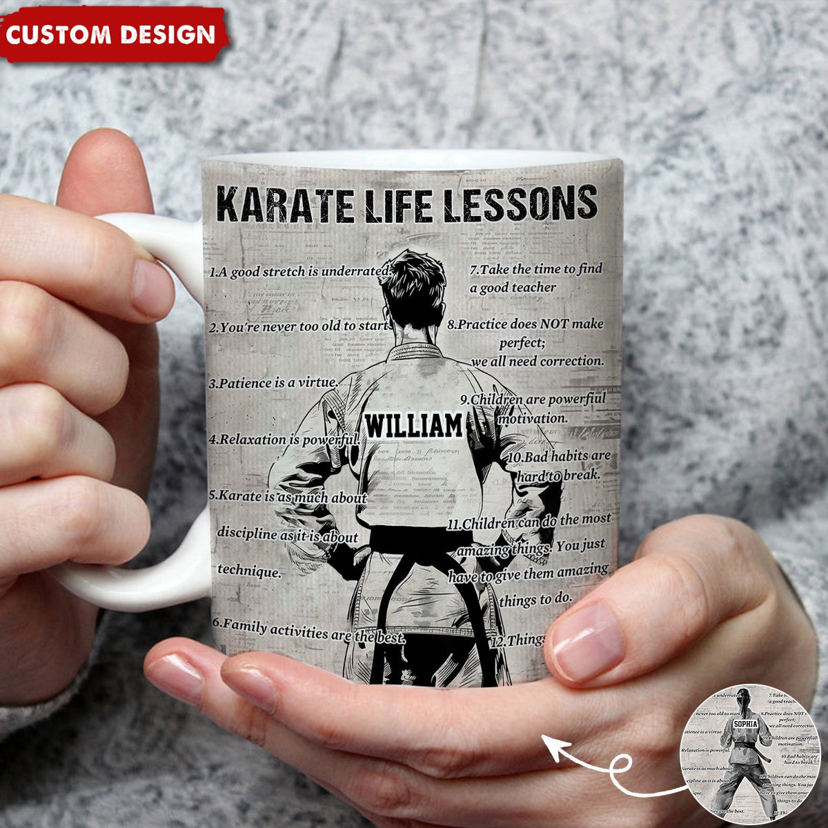 Personalized Karate Life Lessons Mug-Gift For Karate Lovers
