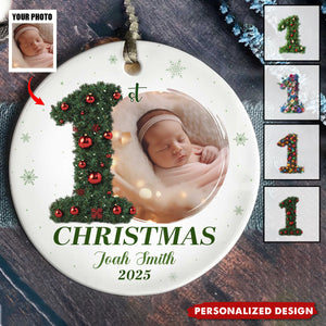 Customized Baby’s First Christmas Ornament, Custom Name Gift for Newborn Girl, 1st Christmas Gift For Newborn Boy, New Baby Ornament, Baby Shower Gift