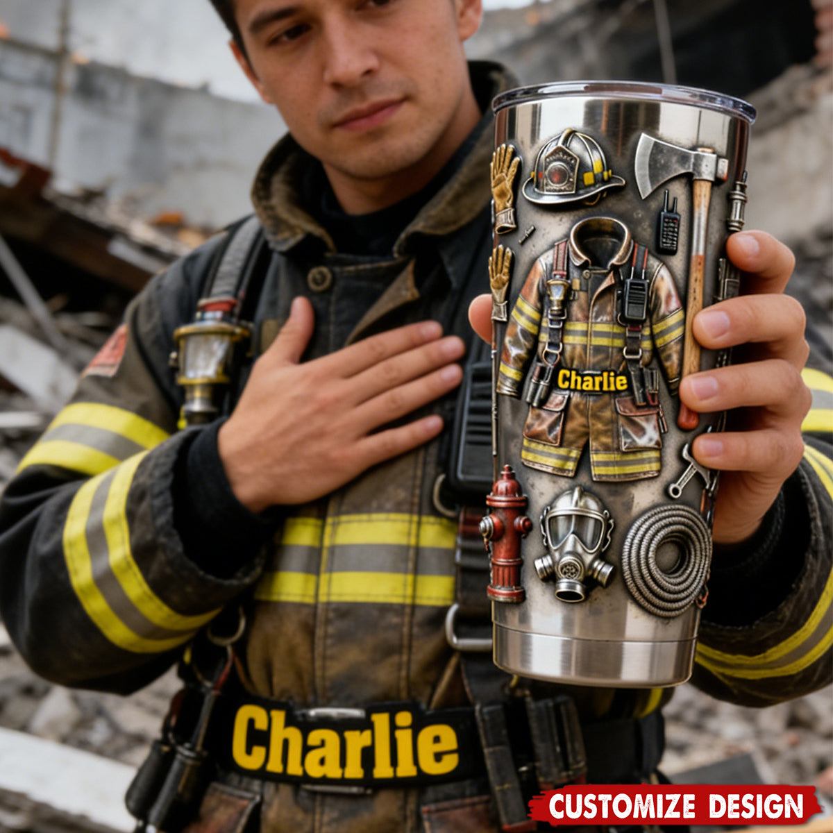 Proud Firefighter - Personalized Firefighter Tumbler