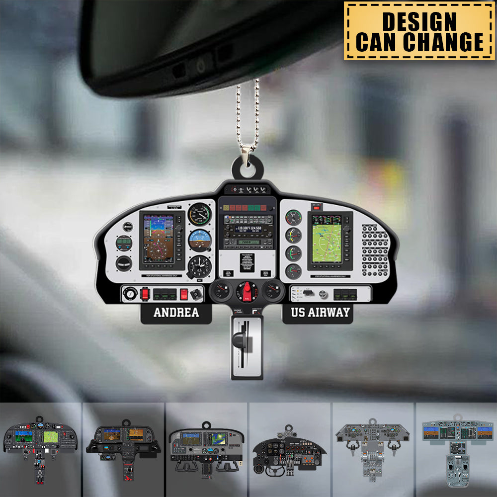 Personalized Aircraft Cockpit Ornament, Christmas Tree Decor - Gift For Pilot