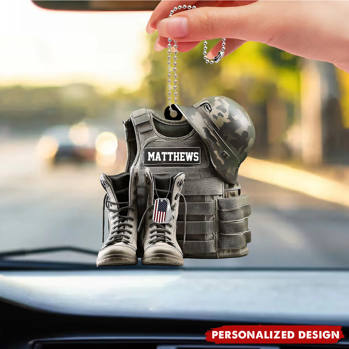 Personalized Veteran Military Christmas Ornament-Gift For Dad Grandpa