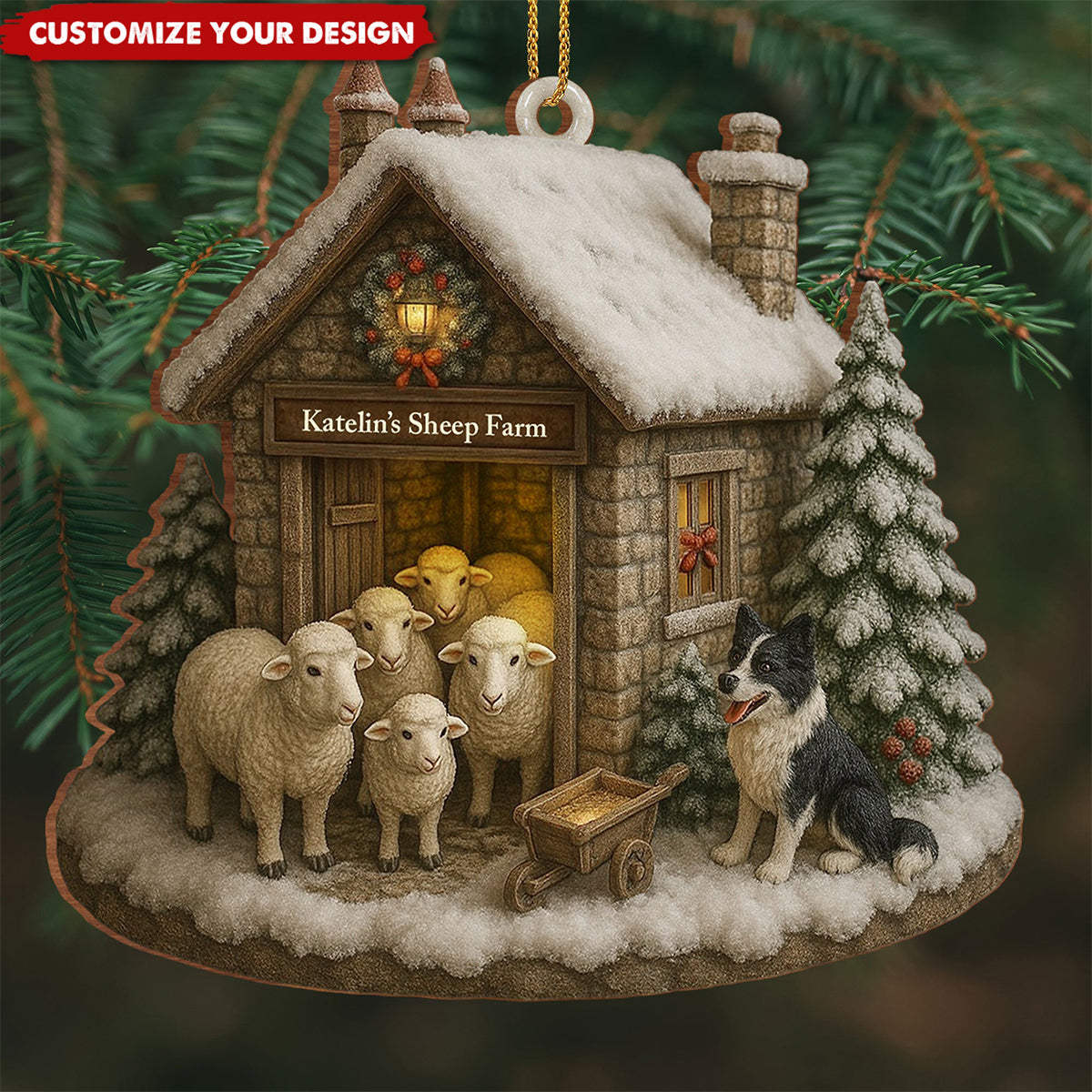 Celebrate The Season With Warmth From The Farm, Custom Wood Ornament, Gift For Family and Animal Lovers