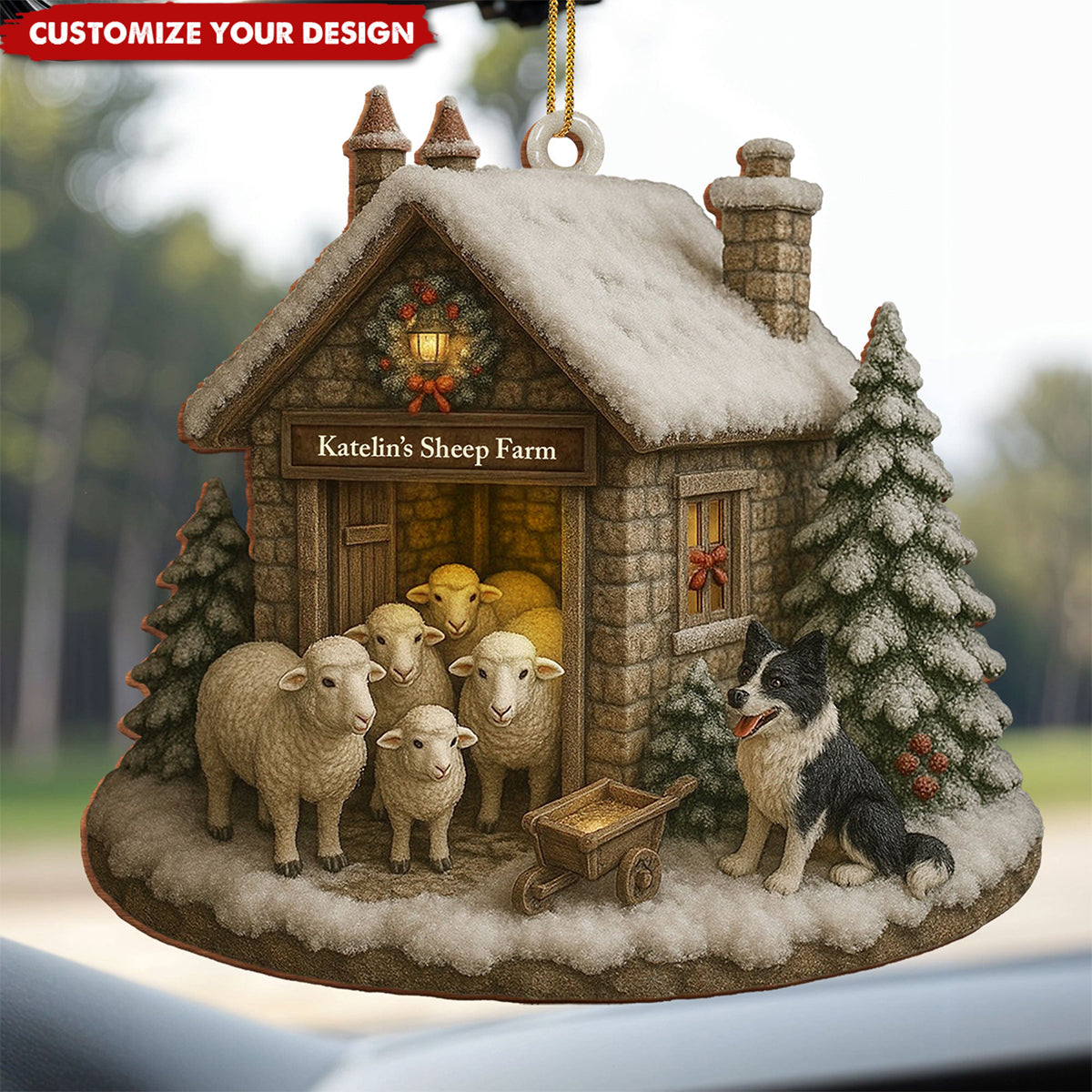 Celebrate The Season With Warmth From The Farm, Custom Wood Ornament, Gift For Family and Animal Lovers