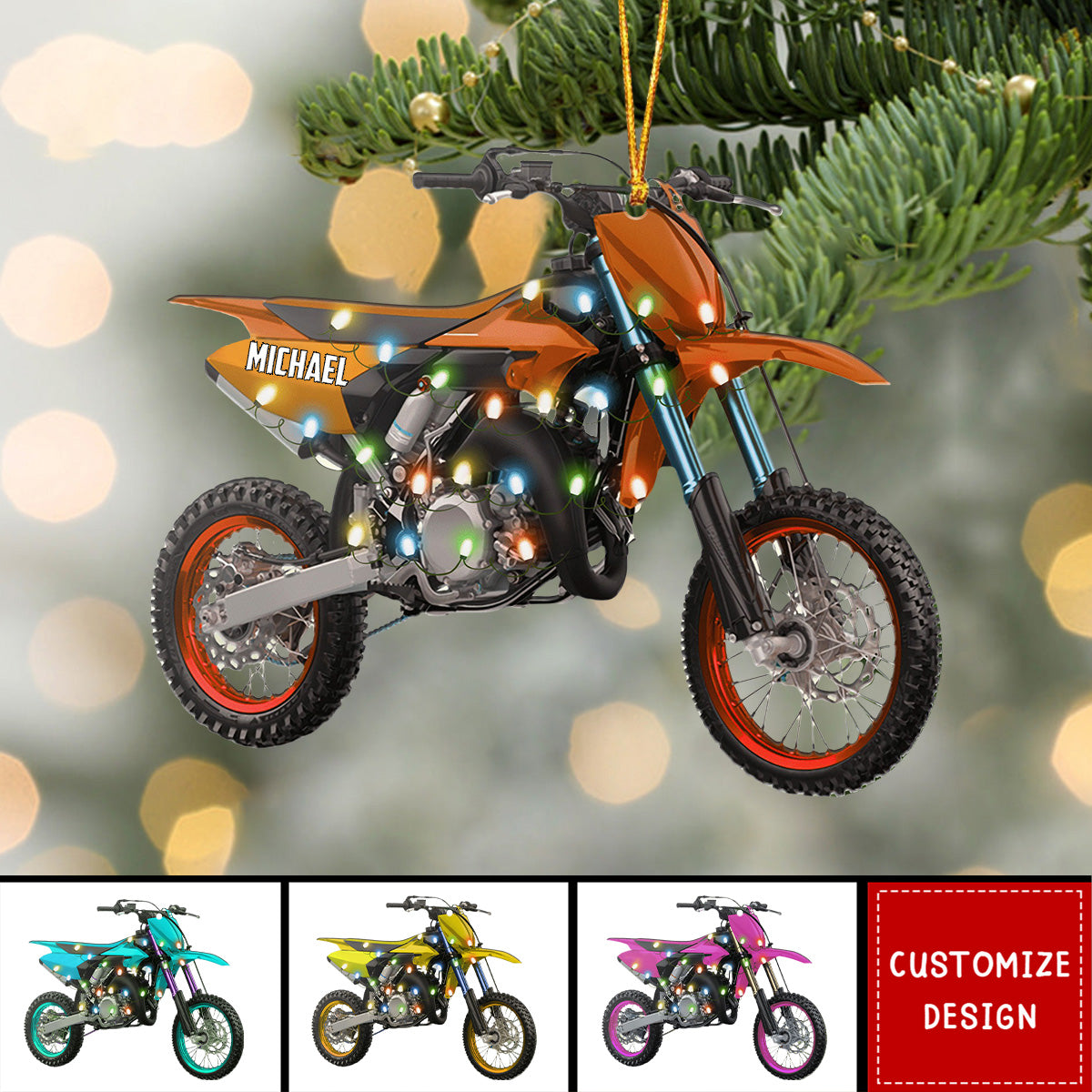 Personalized Motocross Christmas Ornament - 2024 New Release