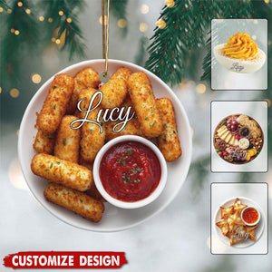 Personalized Funny Food Christmas Ornament - Gift For Foodie