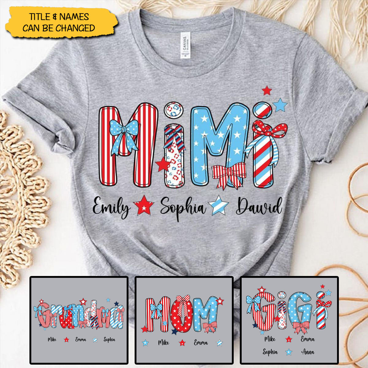 My Stars Shine With You - Personalized Patriotic American Flag T-shirt - 4th Of July, Gift For Mom, Grandma