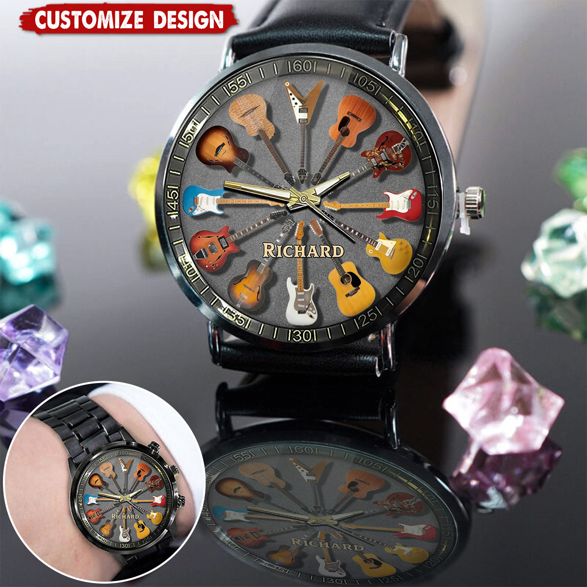 Personalized Rock Around the Clock - Guitar Watch for Music Lovers