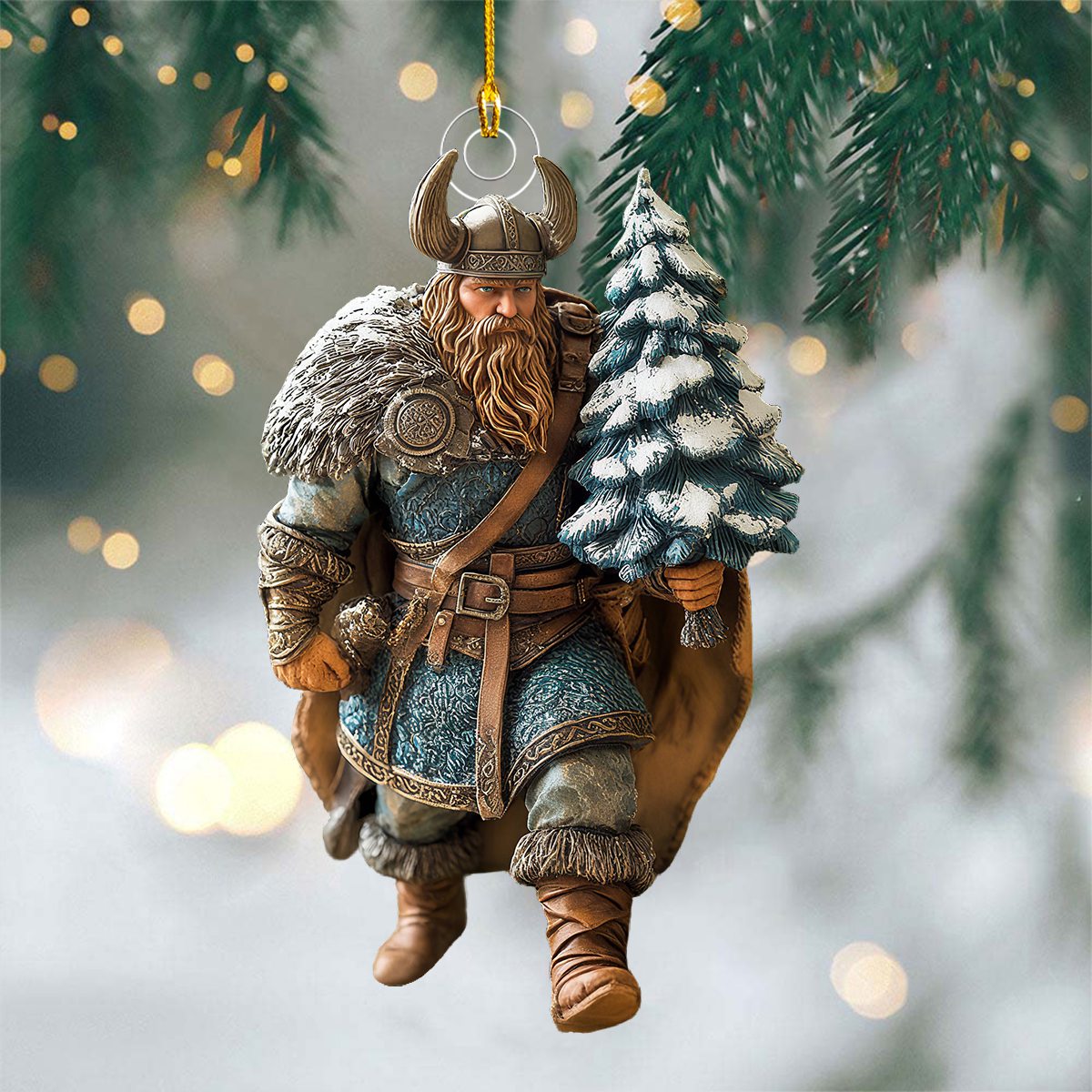Viking Warrior Christmas Ornament - Gift for Dad