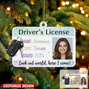 Personalized New Driver Ornament 2025, Drivers License Ornament, Gift for New Driver, Driving Ornament, Drivers Permit Christmas Ornament