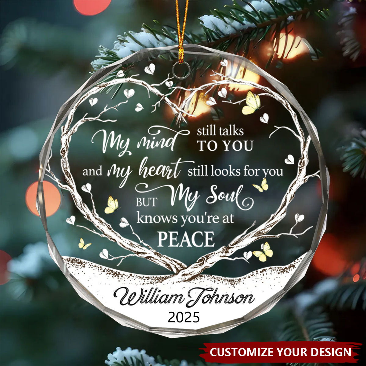 My Heart Still Looks For You-Personalized Circle Glass Ornament
