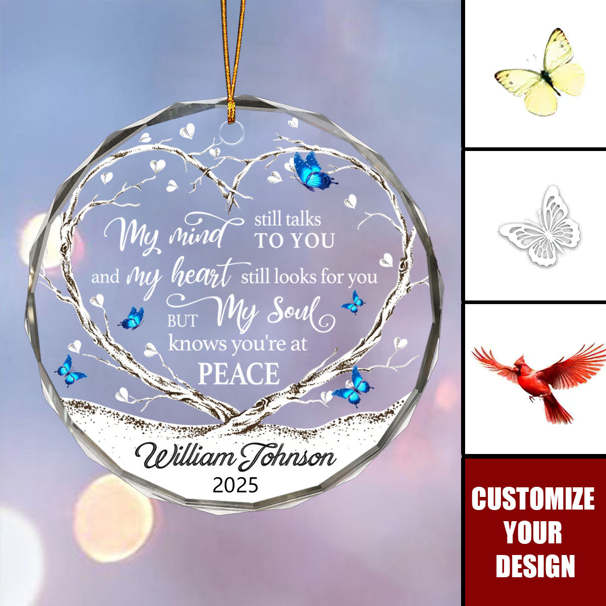 My Heart Still Looks For You-Personalized Circle Glass Ornament
