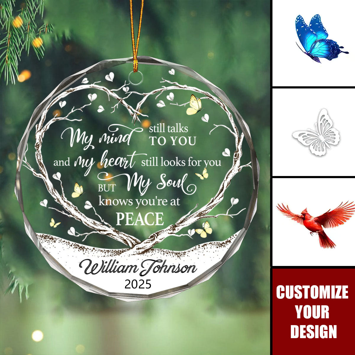 My Heart Still Looks For You-Personalized Circle Glass Ornament