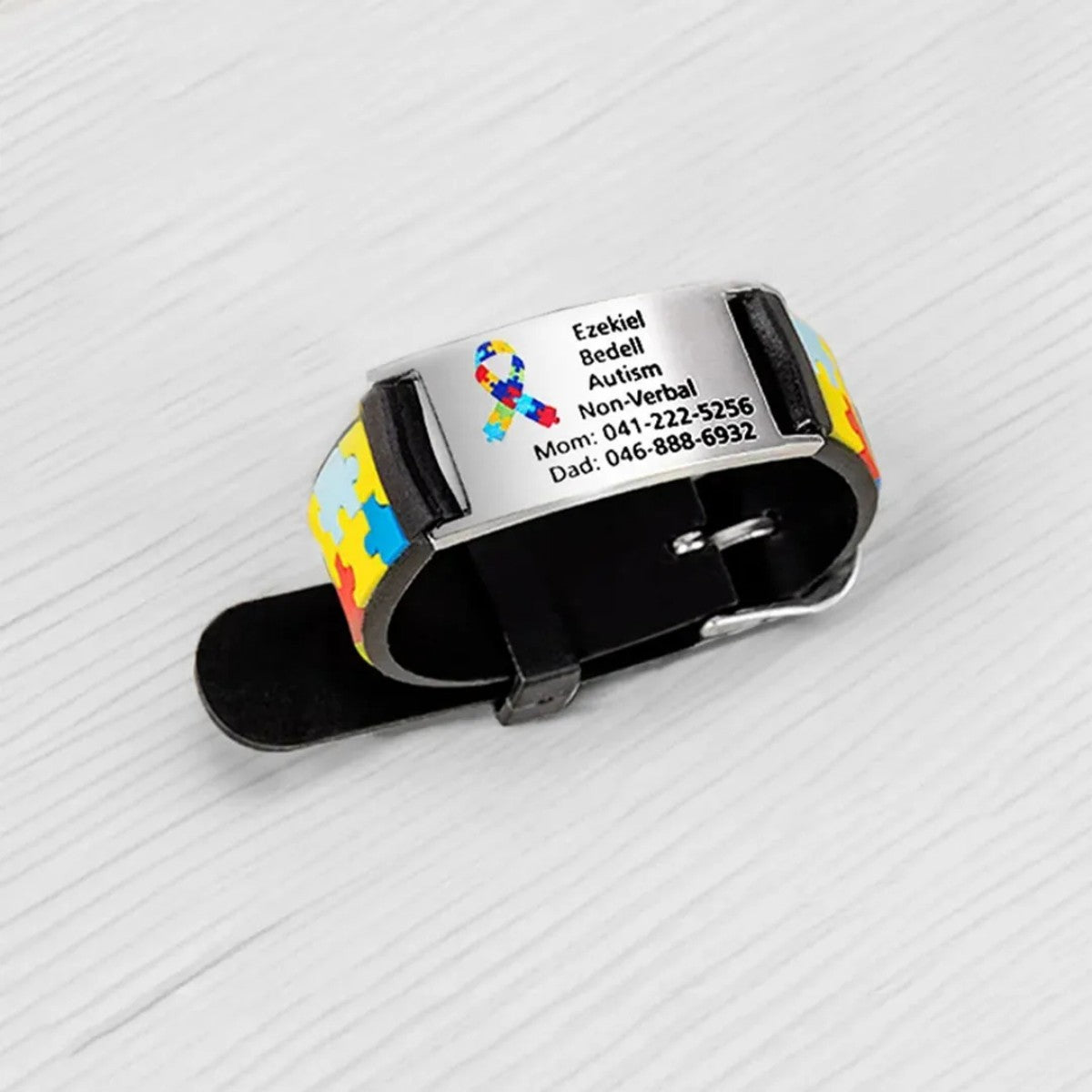 Autism Awareness-Customized info wristbands for autistic children
