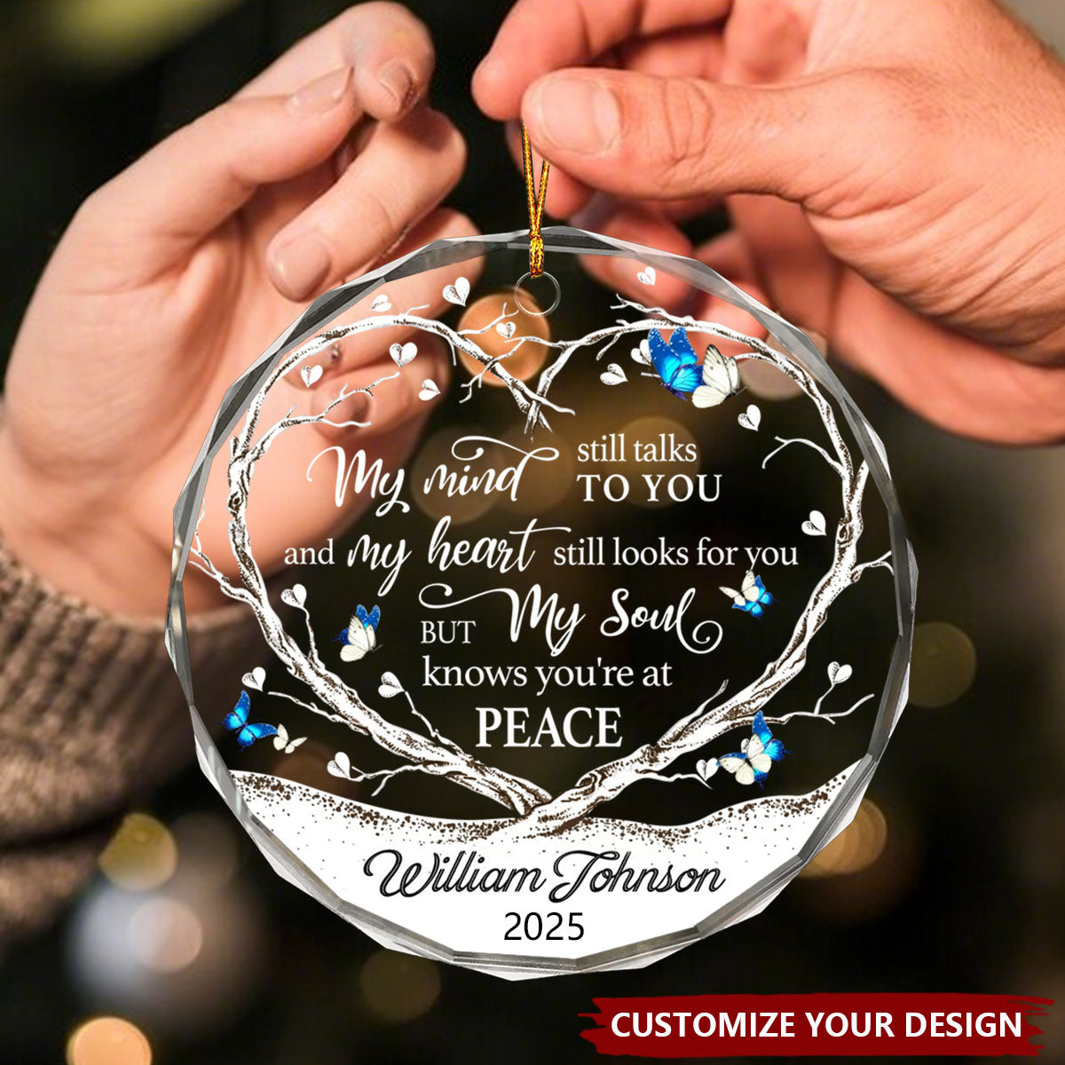 My Heart Still Looks For You-Personalized Circle Glass Ornament