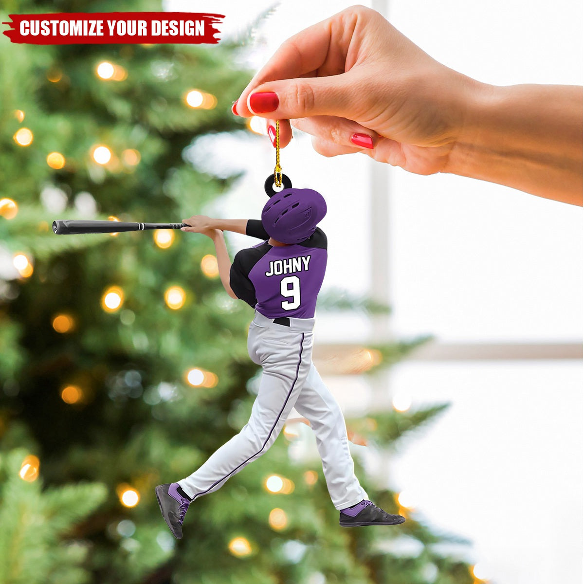 Personalized Custom Baseball Ornaments for Boy - Baseball Player & Catcher Gifts