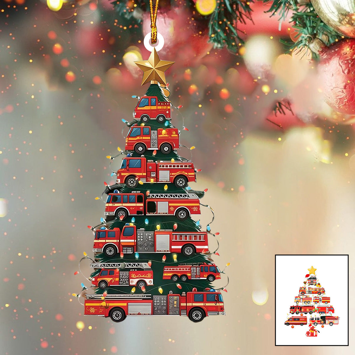Firefighter Trucks Christmas Tree Ornament-Gift For firefighters-2024 New Release
