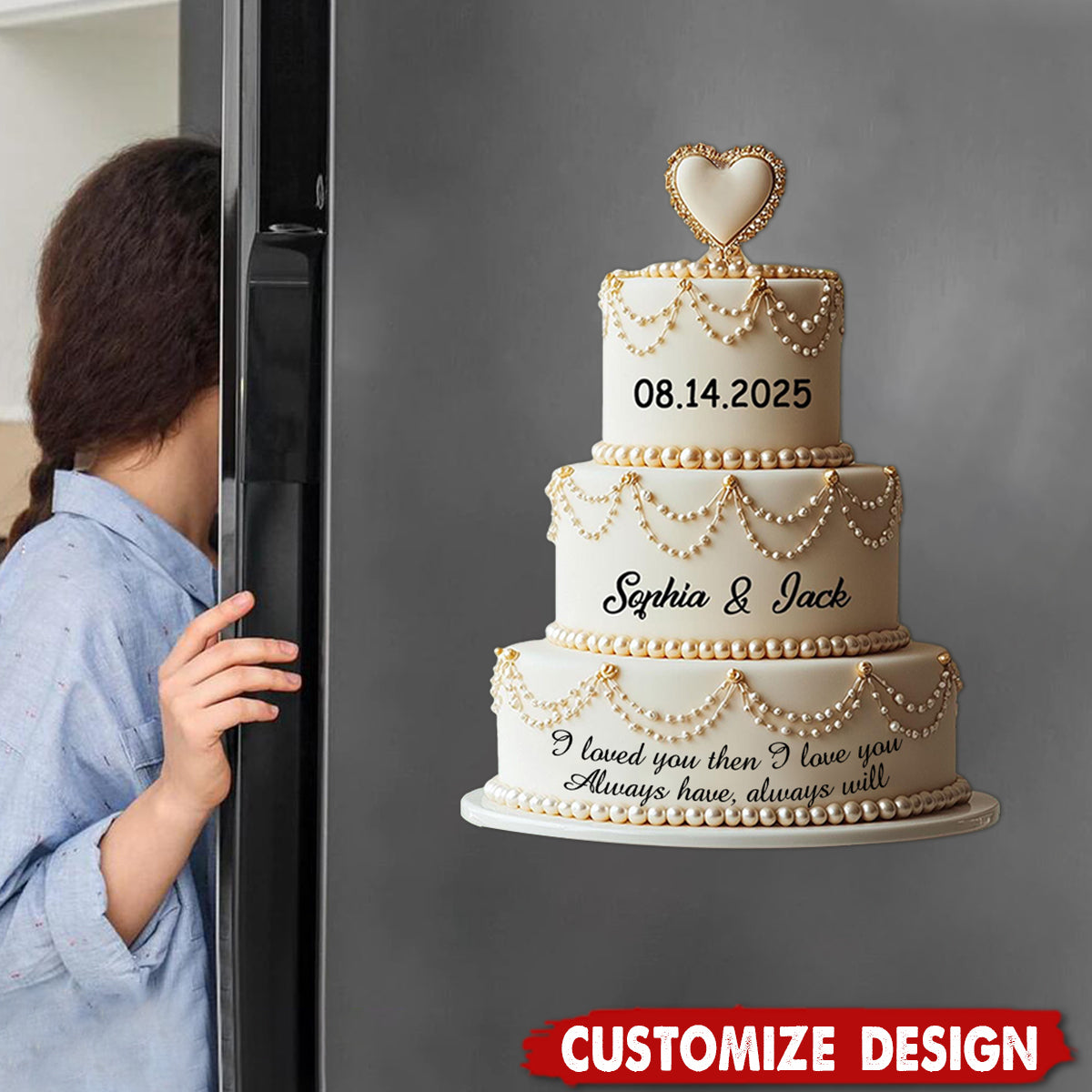 Personalized Cake Decal - Gift For Couple