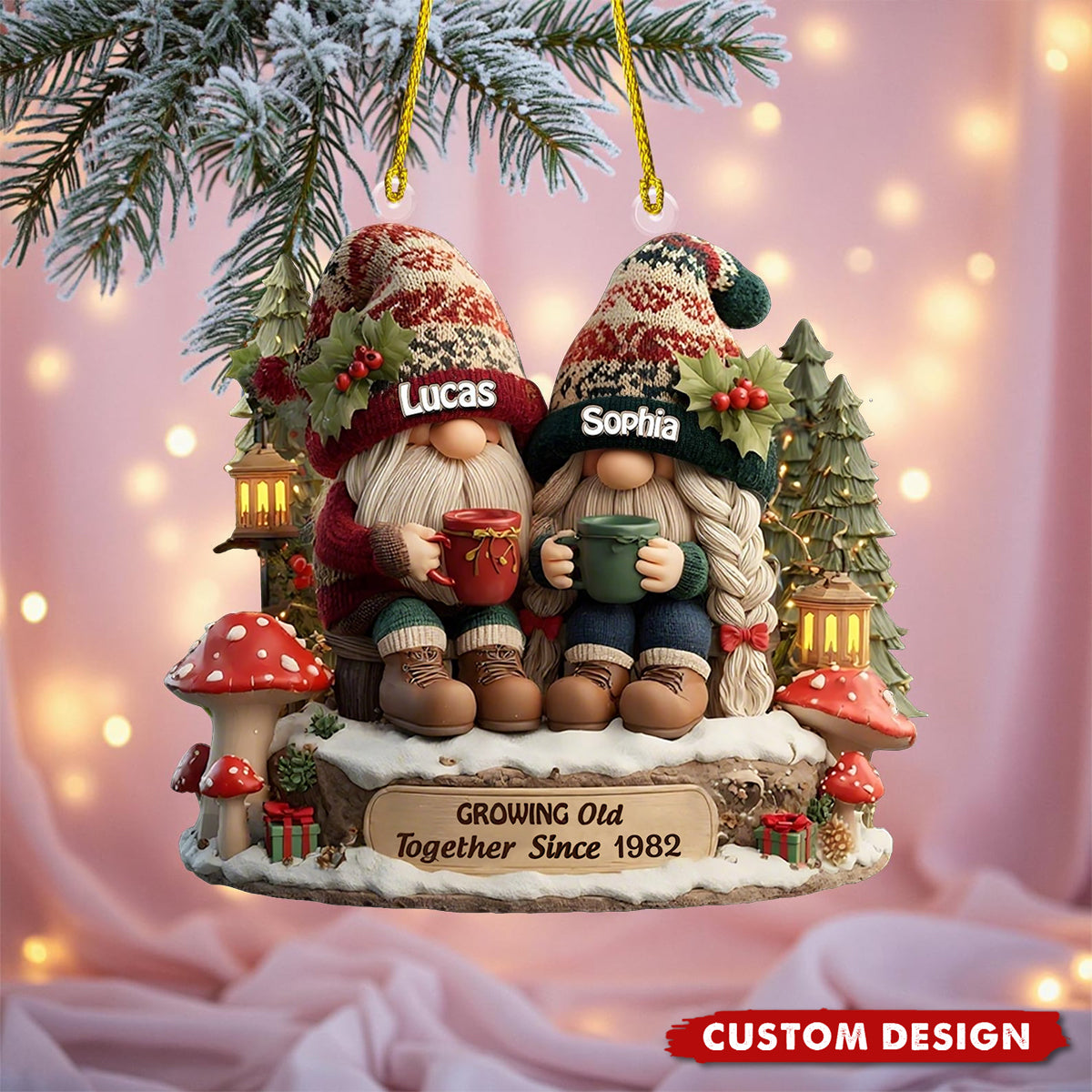 Personalized Going Old Together Couple Christmas Ornament, Custom Couple Decor, Anniversary for Husband Wife