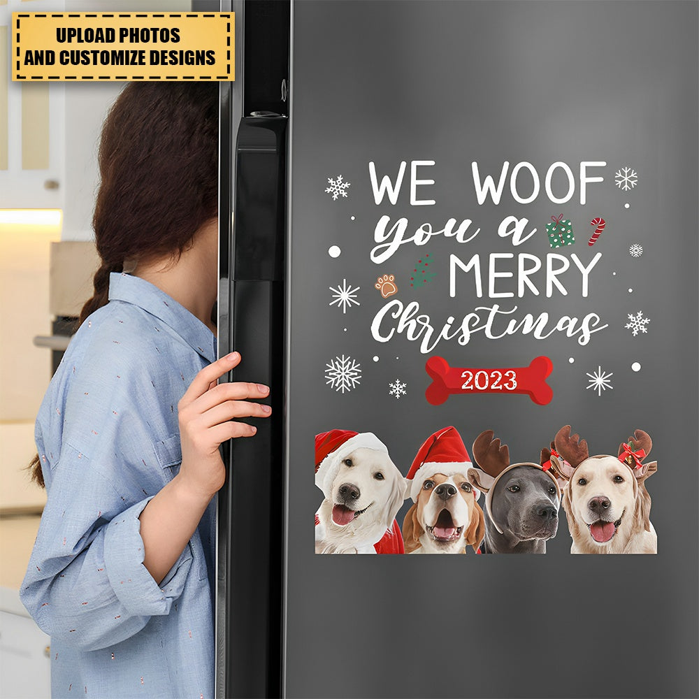 We Woof You A Merry Christmas Dogs - Personalized Photo Decal