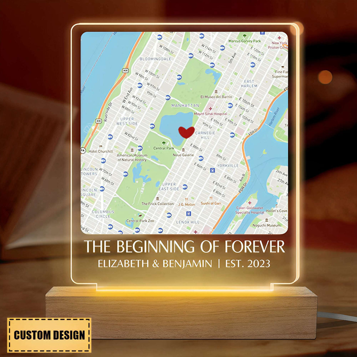 The Beginning Of Forever - Couple Personalized Shaped 3D LED Light - Gift For Couple