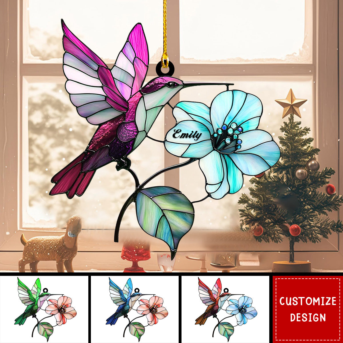 Personalized Hummingbird Christmas Ornament Gift for Bird Lovers - 2024 New Release