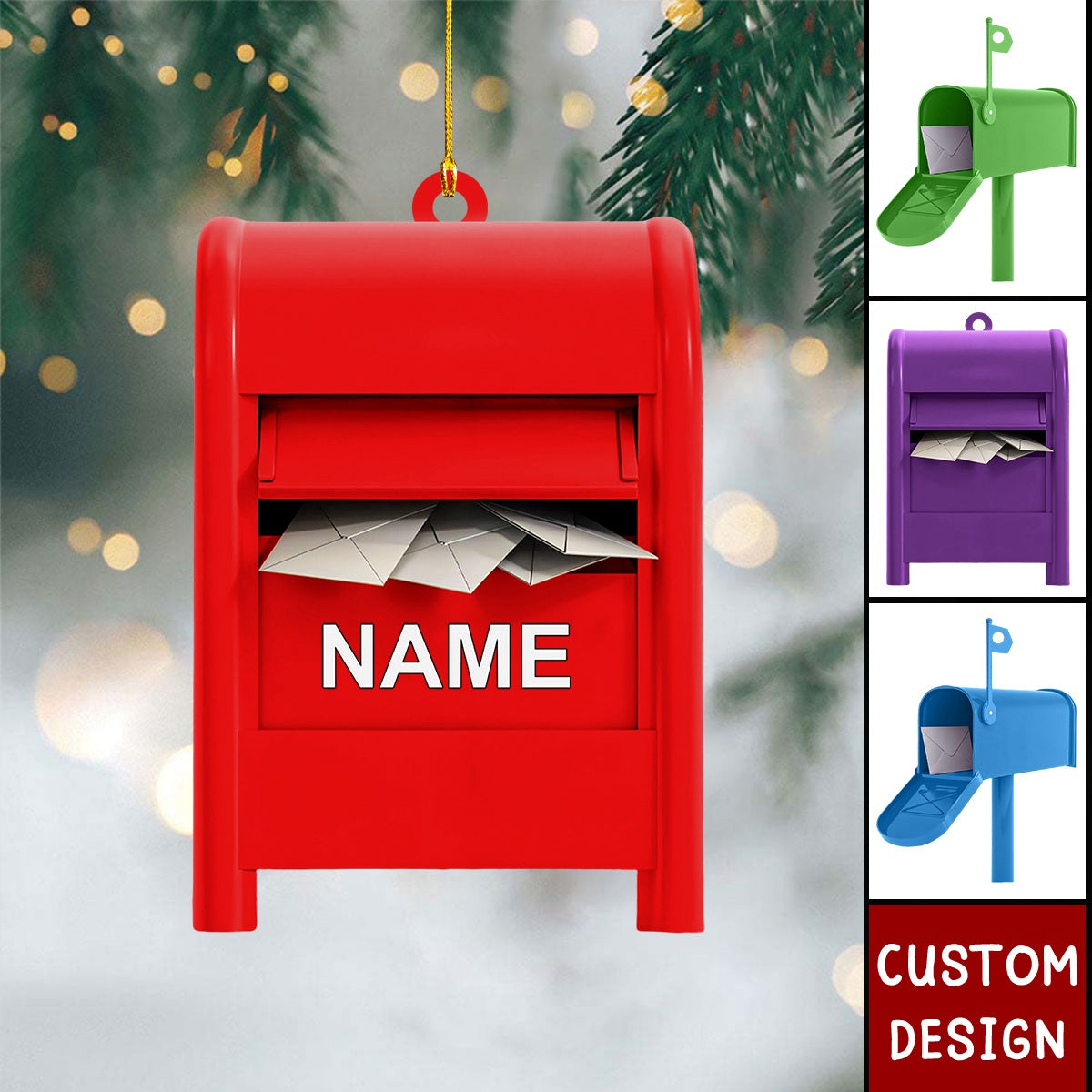 Personalized Mailbox Christmas Ornament -  Gift For Post Office