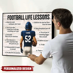 Personalized Football Life Lessons Poster-Gift For Son Teen Boy