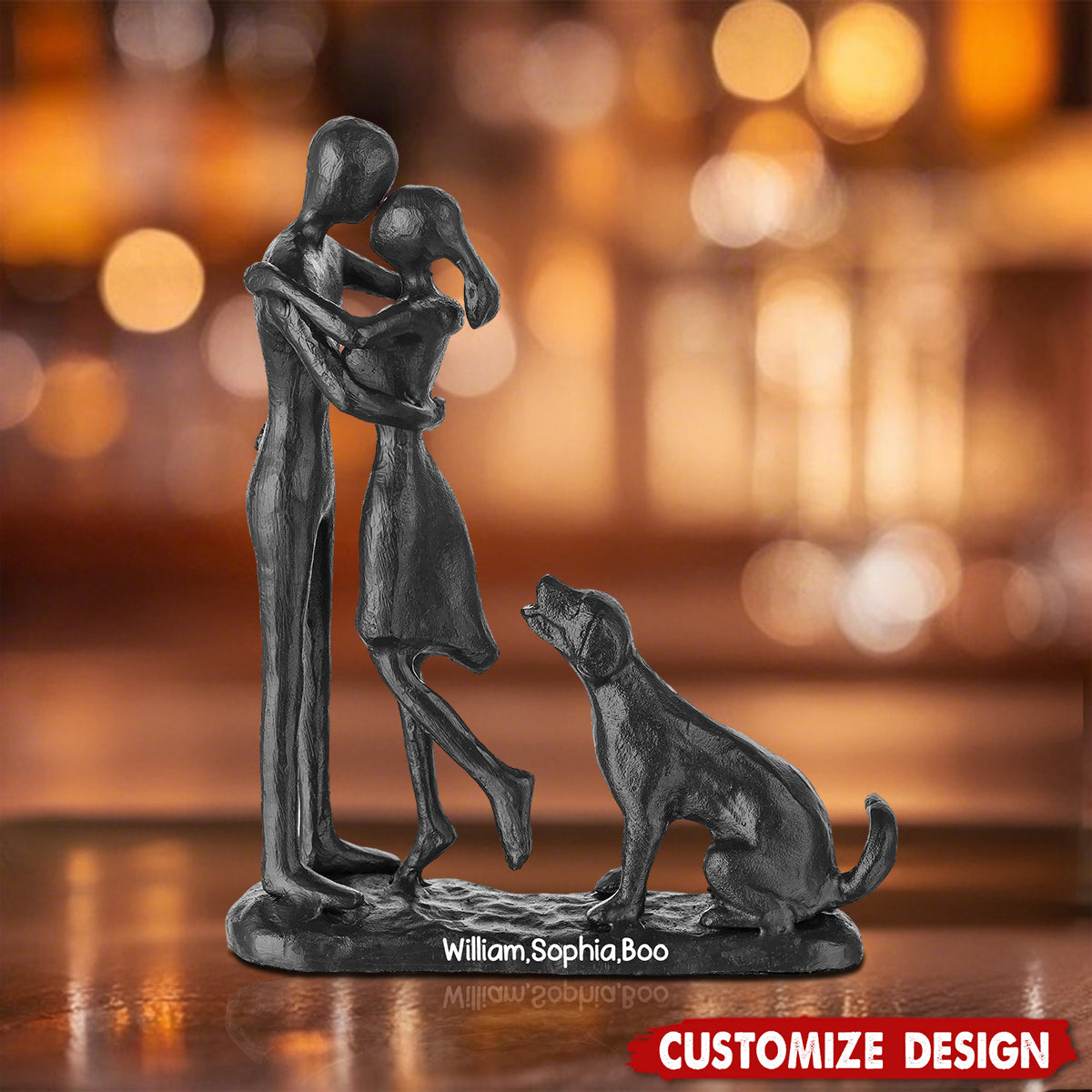 Personalized Couple Love With Dog Acrylic Plaque - Gift for Couple