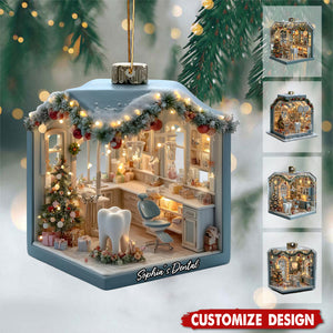 Personalized Name Dentist Office Christmas Ornament - Gift For Dentisit