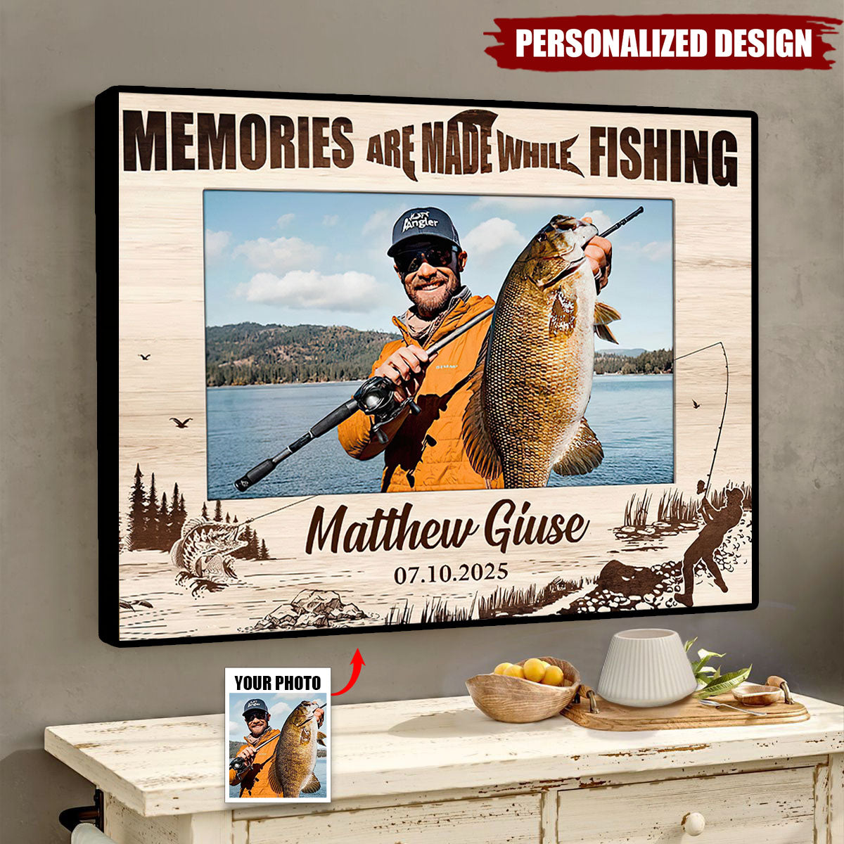 Personalized Fishing Memories Photo Poster-Best Gift For Fishing Men