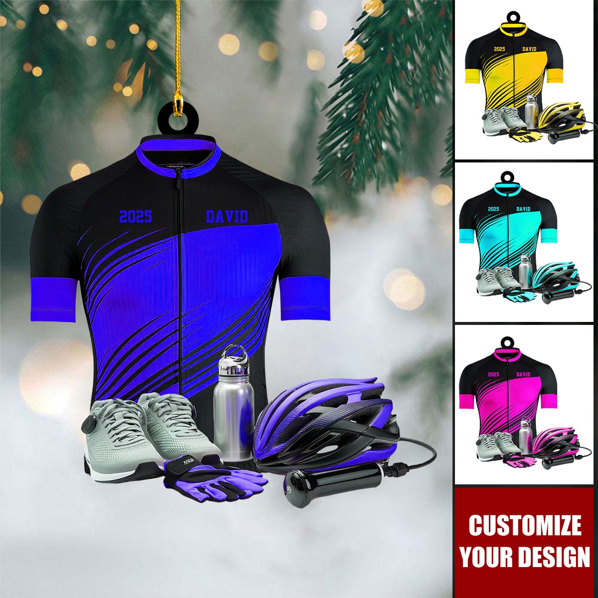 Personalized Mountain Bike Ornament - Custom Acrylic Bicycle Decor