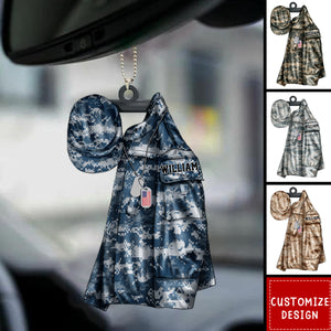 US Air Force,Army,Marine,Navy Uniform - Personalized Christmas,Car Ornament