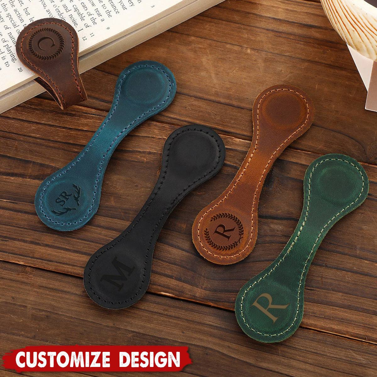 Personalized Leather Magnetic Bookmark - Reader Lover Gifts