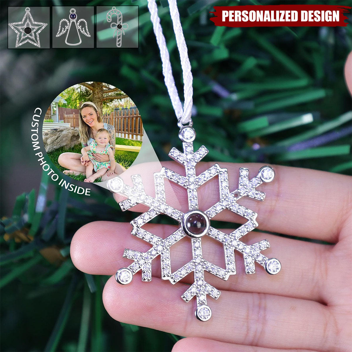 Personalized Pet Photo Projection Ornament for Christmas