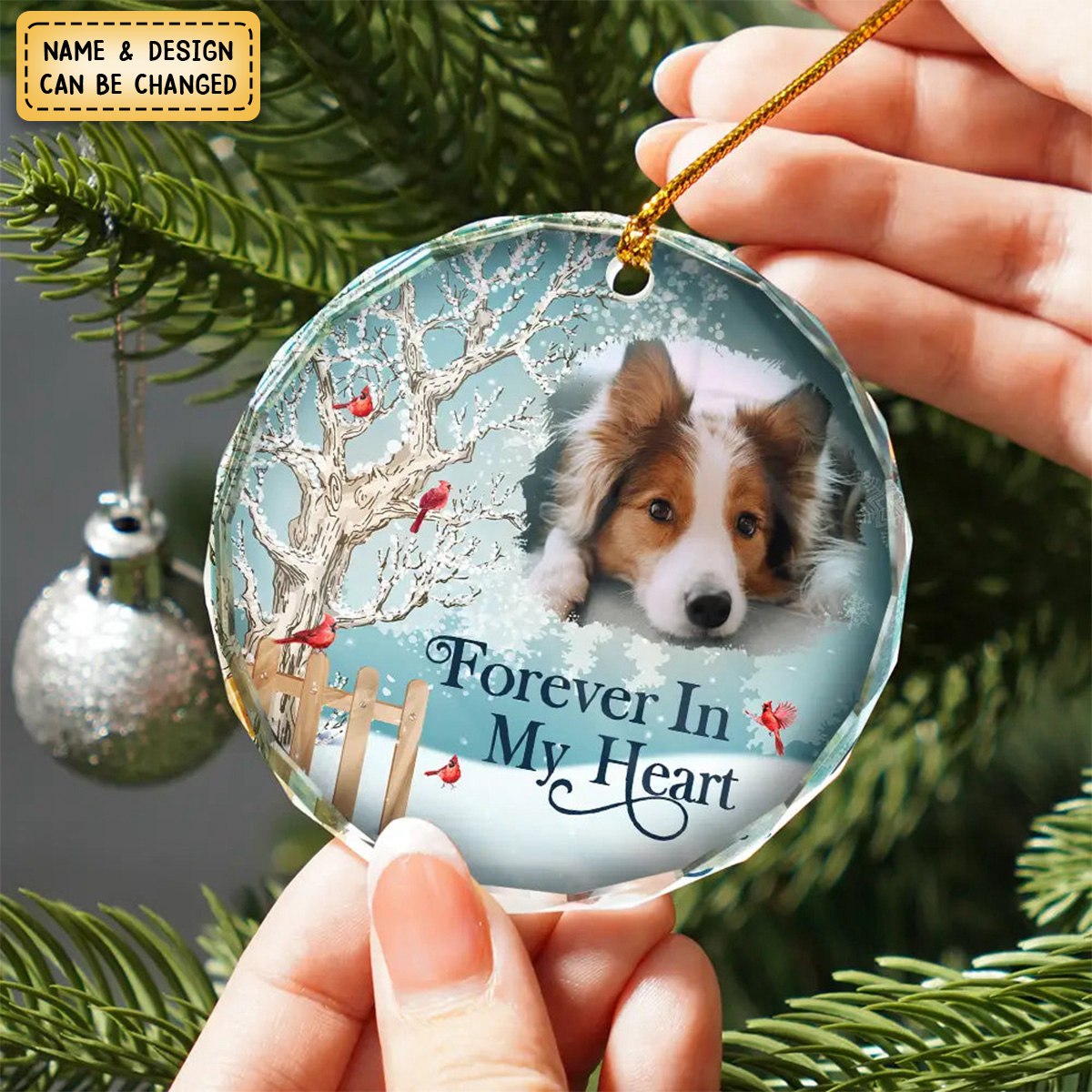 Custom Photo Christmas Will Never Be The Same Without You - Personalized Circle Glass Ornament