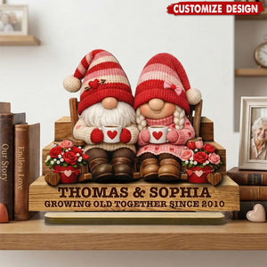 Personalized Wooden Couple Plaque - Everlasting Love Valentine Gift for Lovers