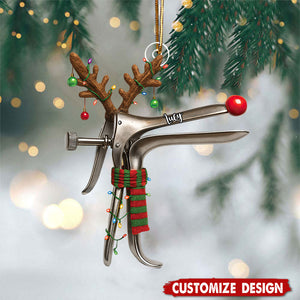 Funny Speculum Reindeer Christmas Ornament: OBGYN Gag Gift