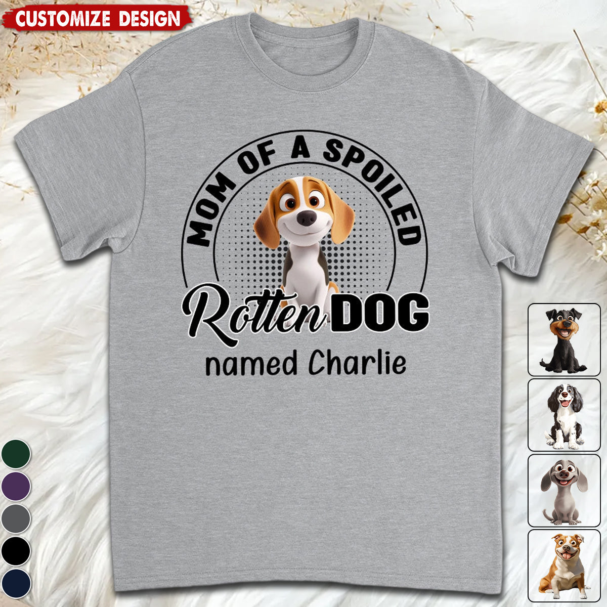Spoiled Rotten Dog Chibi Cartoon - Personalized Unisex T-shirt