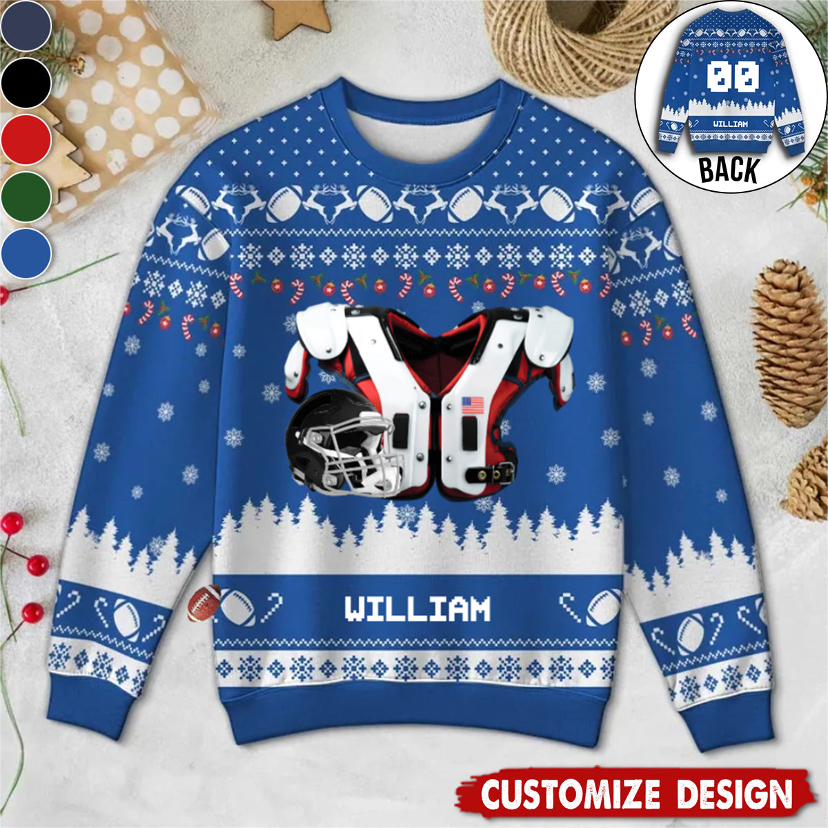 Personalized American Football Ugly Sweatshirt - Gift For American Lovers