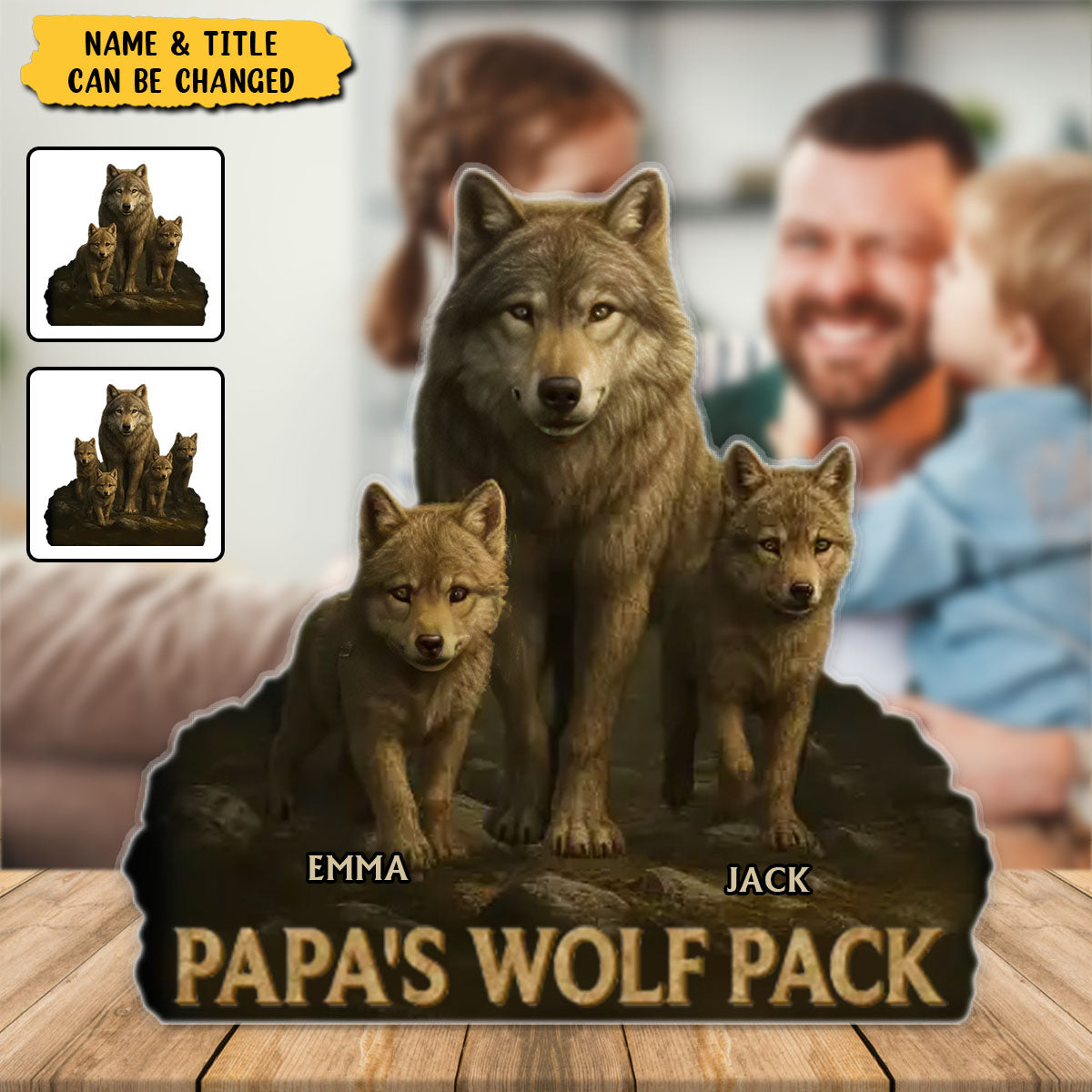 Papa Leads We Follow - Family Personalized Acrylic Plaque, Gift For Dad, Grandpa