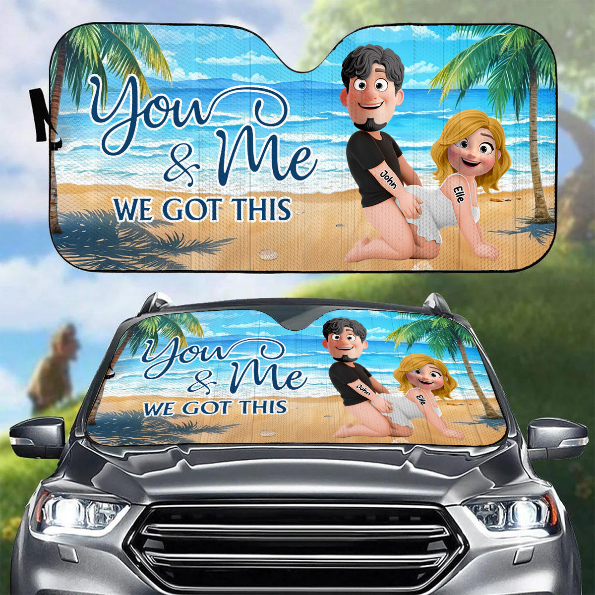 You And Me - Personalized Custom Car Sunshade